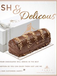 Fames Zebra Halva Dark Chocolate Log – Handcrafted with Deluxe Gift Box