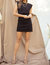 Shoulder Pad Sleeveless Mini Dress - Black