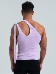 Asymmetrical Slash Shoulder Tank with Bow