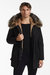 Coyote And Rabbit Fur Lined Parka - Black