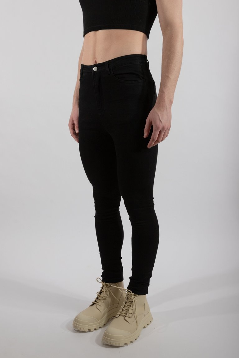 Essential High-Waisted Skinny Jeans - Black