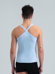 Essential Racer Back Ribbed Tank - Baby Blue