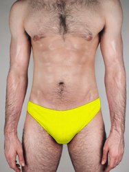 Essential Ribbed Brief Bathing Suit - Lemon