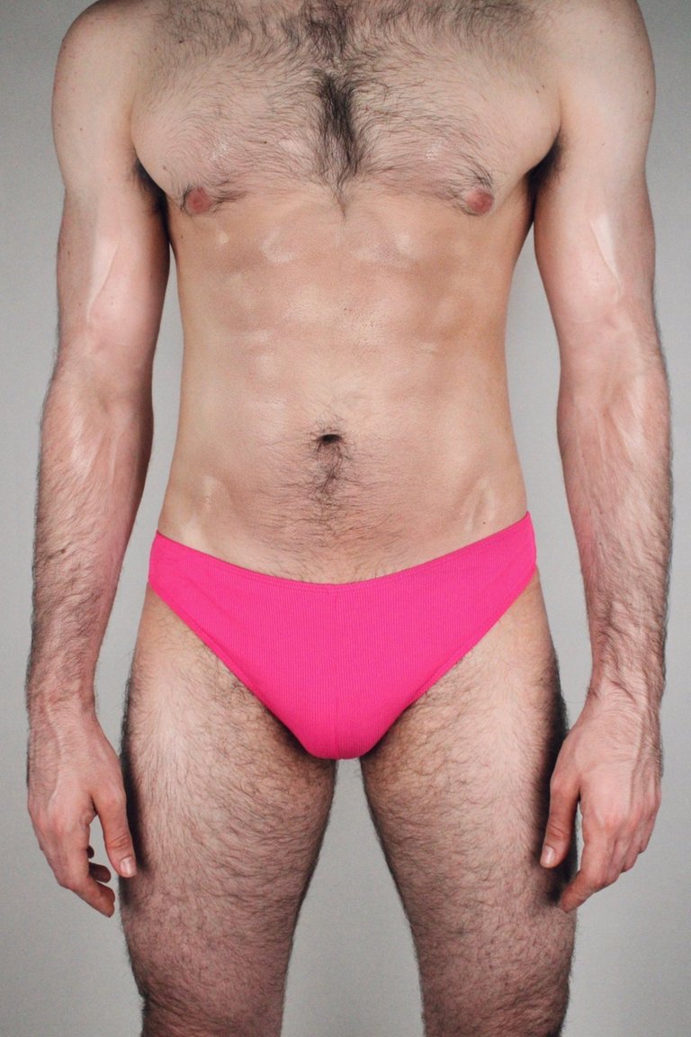 Essential Ribbed Brief Bathing Suit - Fuchsia