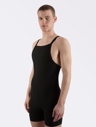 Essential Ribbed Square Neck Onesie - Black