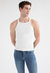 Essential Ribbed Tank - White