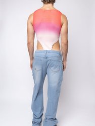 Gradient High Cut Bodysuit With Detached Sleeves