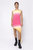 Gradient Square Neck Asymmetrical Dress - Yellow/White/Pink