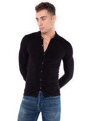 Knitted Dress Shirt - Black