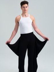 Knitted Flared Pants with Side Panels - Black