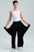 Knitted Flared Pants with Side Panels - Black