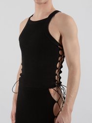 Lace-Up Ribbed Tank