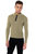 Long Sleeve Knitted Polo with Exposed Zipper - Olive