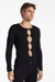 Pearl Cut-Out Sweater - Black