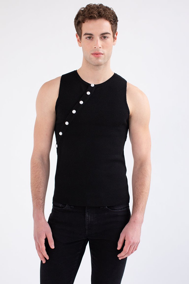 Pearl Knit Tank - Black