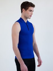 Polo Knit Tank - Blue