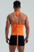 Self-Tie Halter Knit Tank with Back Straps - Orange