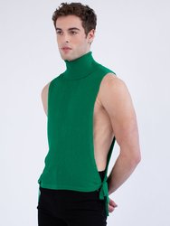 Turtleneck Bib Knit Tank - Green