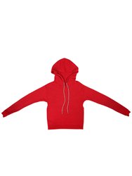 Wool Cropped Hoodie With Rhinestone Drawstring