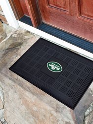 New York Jets Heavy Duty Vinyl Medallion Door Mat - Black