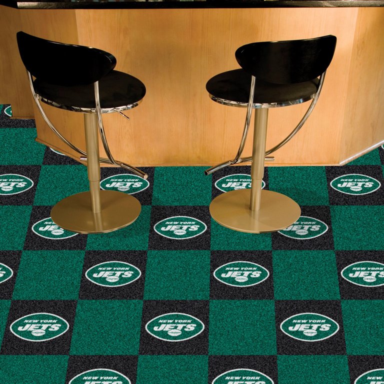 New York Jets Team Carpet Tiles - 45 Sq Ft. - Green/Black