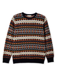 Fair Isle Knit Crewneck Sweater