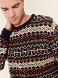 Fair Isle Knit Crewneck Sweater