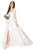 A-line Slit Bridal Gown - Bright Ivory