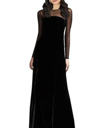 Formal Illusion Neck Velvet Gown