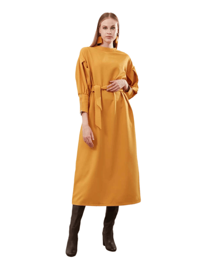 Farah Naz New York Full Sleeves Zippered-Cuff Midi Dress For Women product
