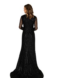 Sequins Formal Train Gown