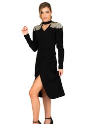 Women Formal Black Dress - Black