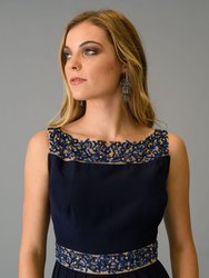 Womens Formal Boat Neck Gown