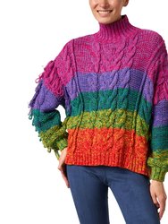 Cable Knit Sweater - Rainbow