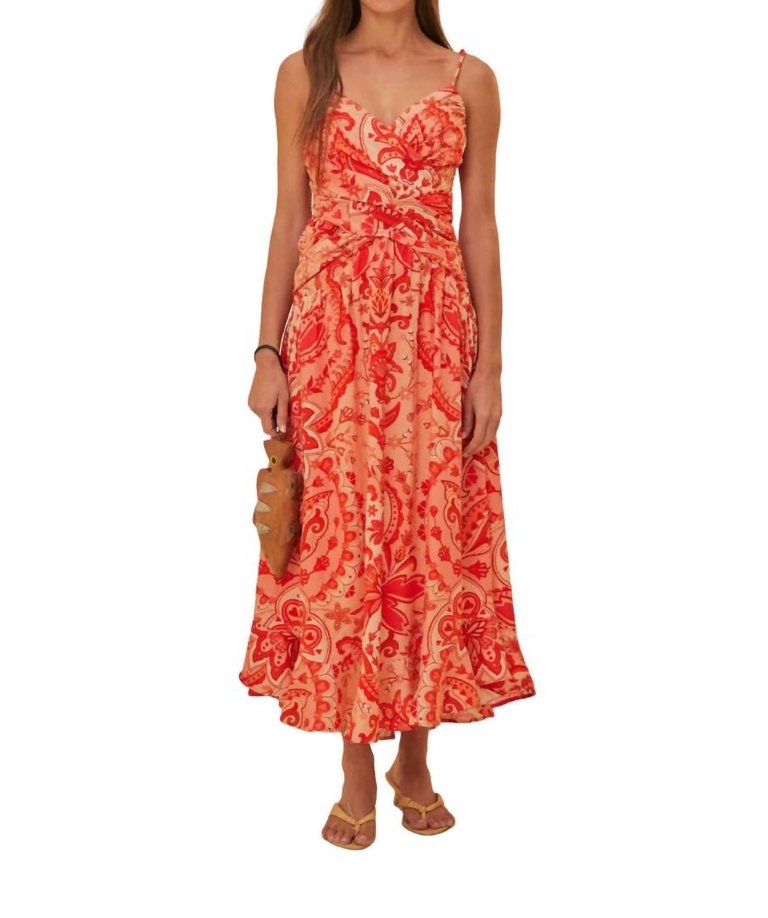 Jaipur Crossover Maxi Dress In Red - Red