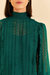 Ruffled Long Sleeve Blouse In Emerald