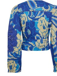 Tropical Groove Blue Blouse