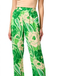 Tropical Print Pant - Green Floral