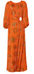 Women Sunny Mood Orange Sequin Long Sleeve Cut Out Midi Dress - Orange