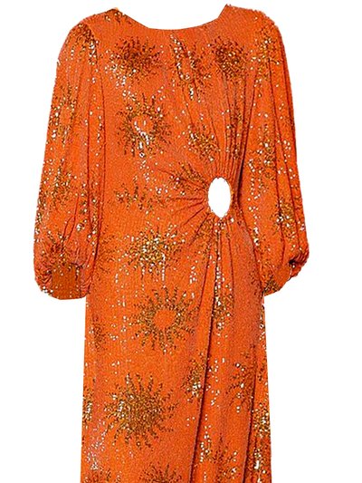 FARM RIO Women Sunny Mood Orange Sequin Long Sleeve Cut Out Midi Dress product