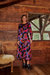 Women Wild Horses Black Cut out Knit Midi Dress Multi