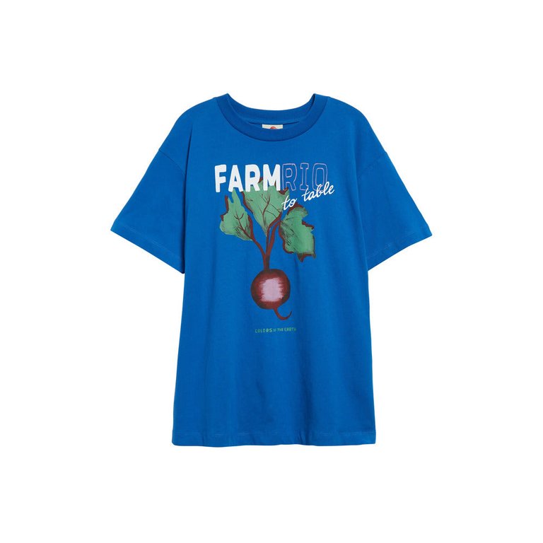 Women's Beet Farm to Table Cotton Graphic T-Shirt - Blue