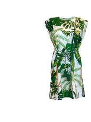 Women's Tropical Forest Off-White T-Shirt Dress - Tropical Forest Off-White