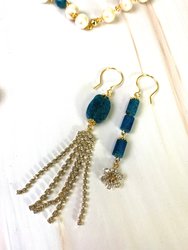 Apatite Stones Asymmetric Earrings GE004