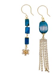 Apatite Stones Asymmetric Earrings GE004 - Blue