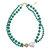Baroque Pearl With Malachite Double Strands Necklace GN015 - Malachite