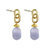 Blue Lace Agate Chain Earrings GE021 - Blue