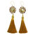 Cat's Eye Tassel Earrings GE007 - Brown