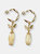 Citrine With Bee Charm Hook Earrings - Gold