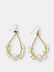 Crystals & Freshwater Pearl Hook Earrings